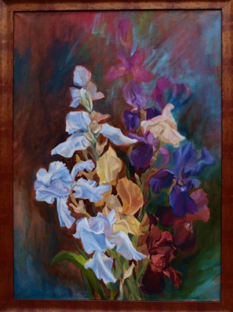 Kosatce, olej na plátne